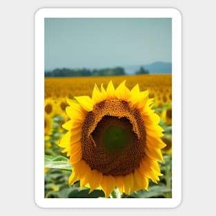 SIMPLE SUNFLOWER WITH PALE BLUE SKY Sticker